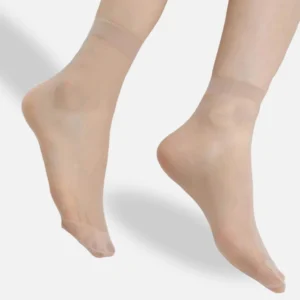 SC001 1 Pair/set Summer Silk Socks Women's Short Socks Women's Short Mid Cap Silk Socks Invisible Transparent Meat Color Socks