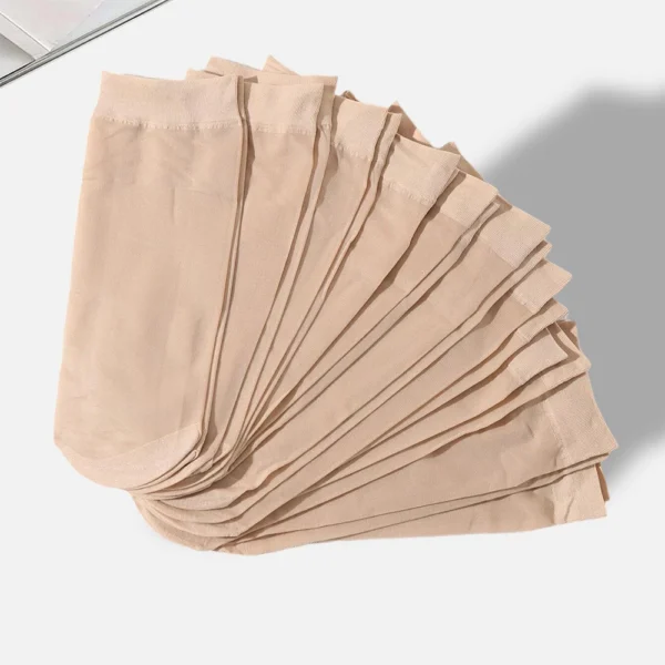 18 SC002 10 Pairs/set Summer Silk Socks Women's Short Socks Women's Short Mid Cap Silk Socks Invisible Transparent Meat Color Socks