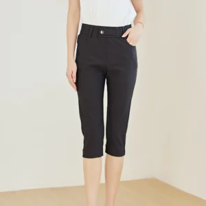 SB008 Women slim fit ladies casual elastic waist 3/4 pants
